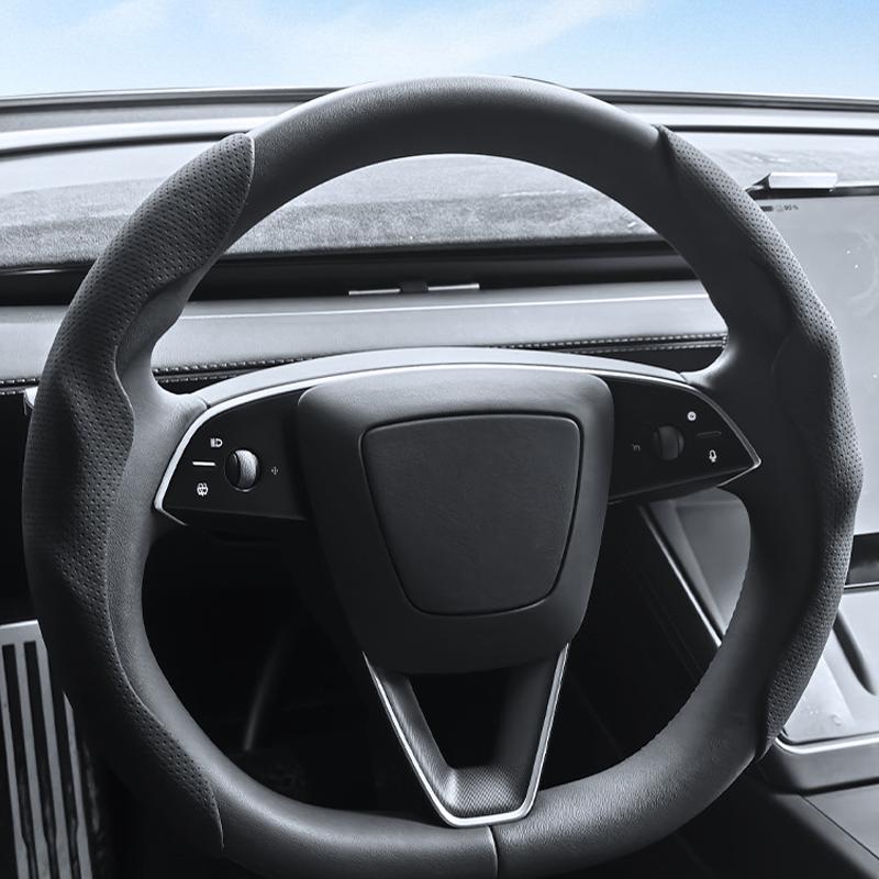 For Tesla Model Y Juniper 2025+ Steering Wheel Cover All Season Universal Deer Suede Sports Steering Wheel Cover
