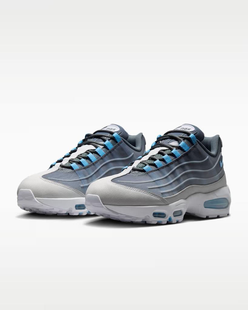IH7853-003 Nike Air Max 95 Big Bubble Tech "Smoke Grey/Football Blue" (Men's)