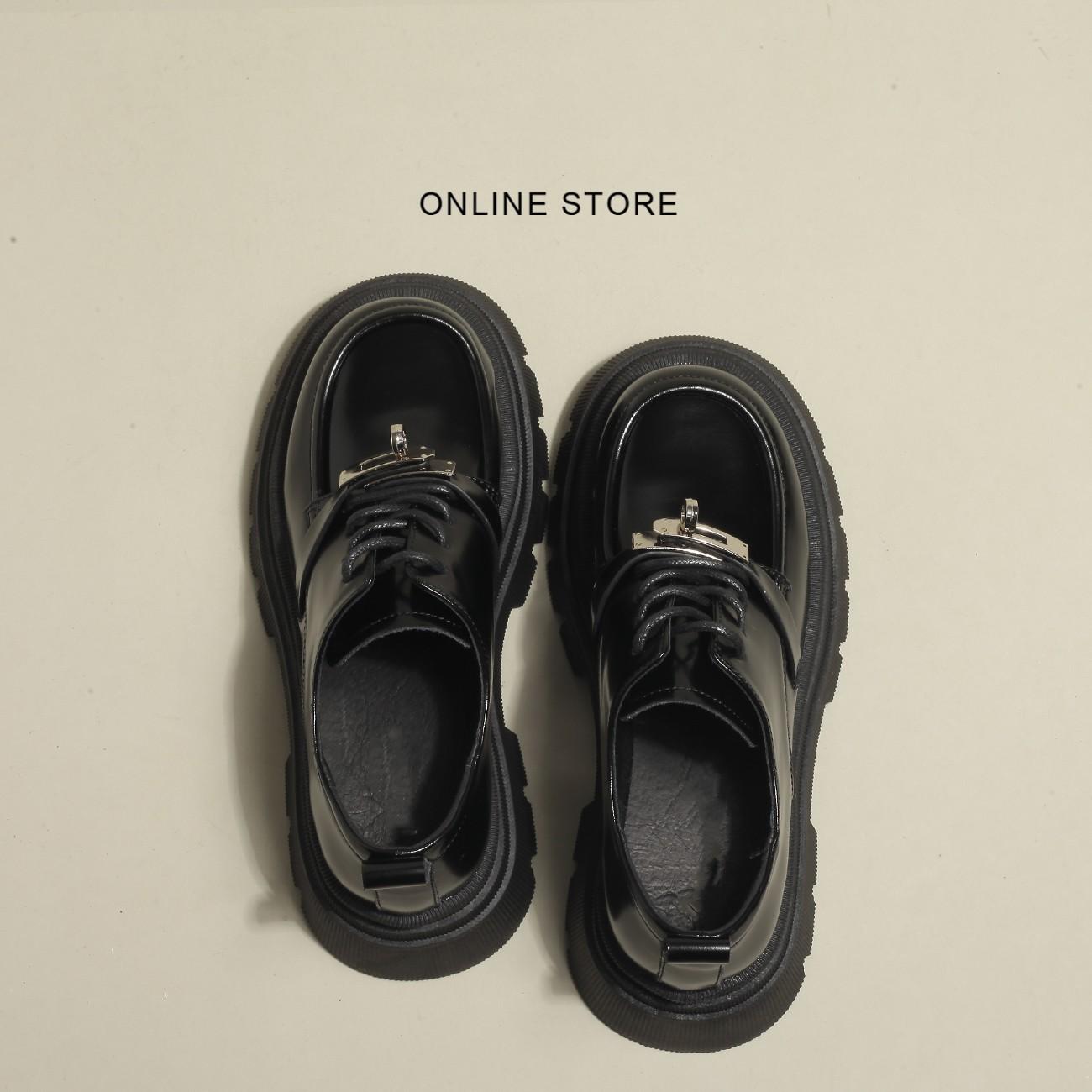 

Zhike black platform loafers women s spring and autumn new 2025 popular British style soft-soled muffin thick heel small leather shoes 40