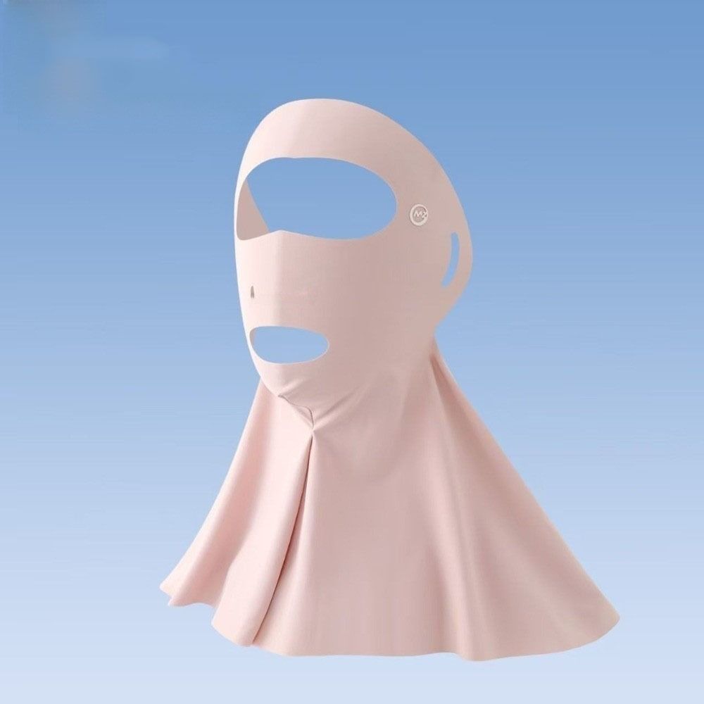 Solid Color Ice Silk Face Veil Polyester Neck Wrap Simple Sunscreen Mask  Male