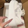 Baskets compensées à plateforme lacées polyvalentes pour femmes, été, nouvelle mode, décontractées, chaussures de skate