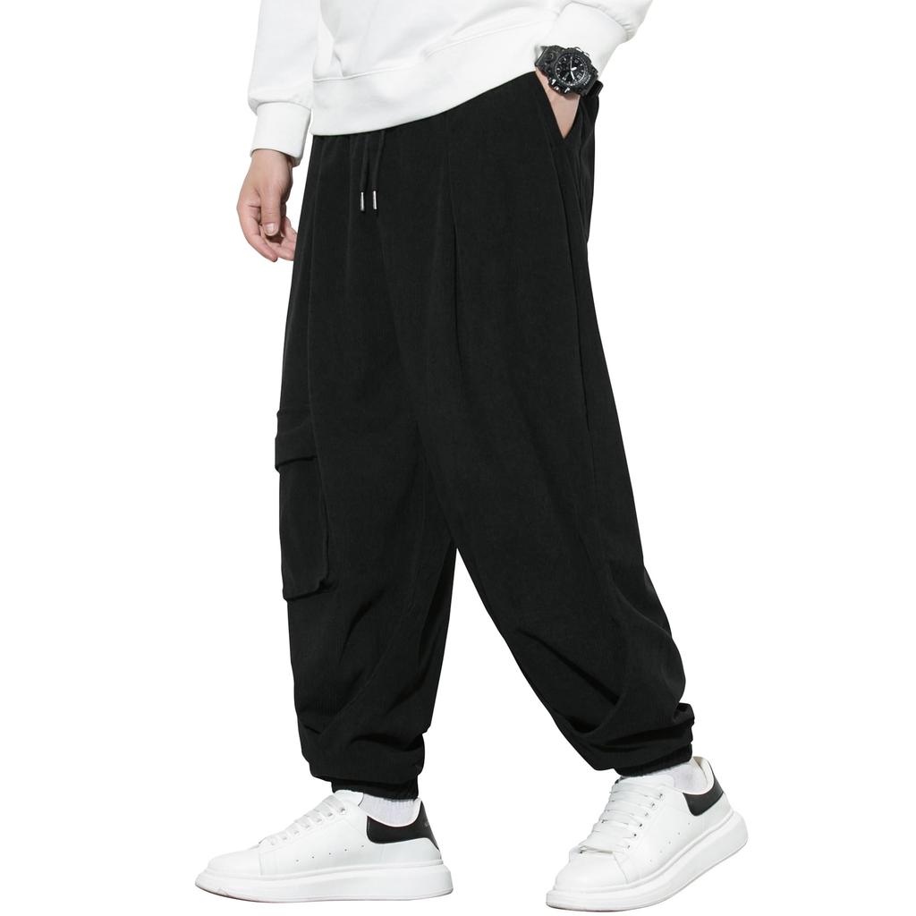 Fasshonrida Corduroy Sarouel Popular Cold Weather Fall Loose Plus Stylish Wide Hakama Street Relaxed Aladdin Size M Men's Pants, Trousers, Protection,