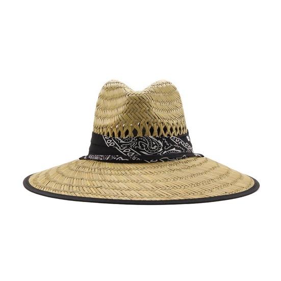 Outdoor Sun Hat Breathable Large Brim Straw Hat Hollow Design Sun Protection Hat D
