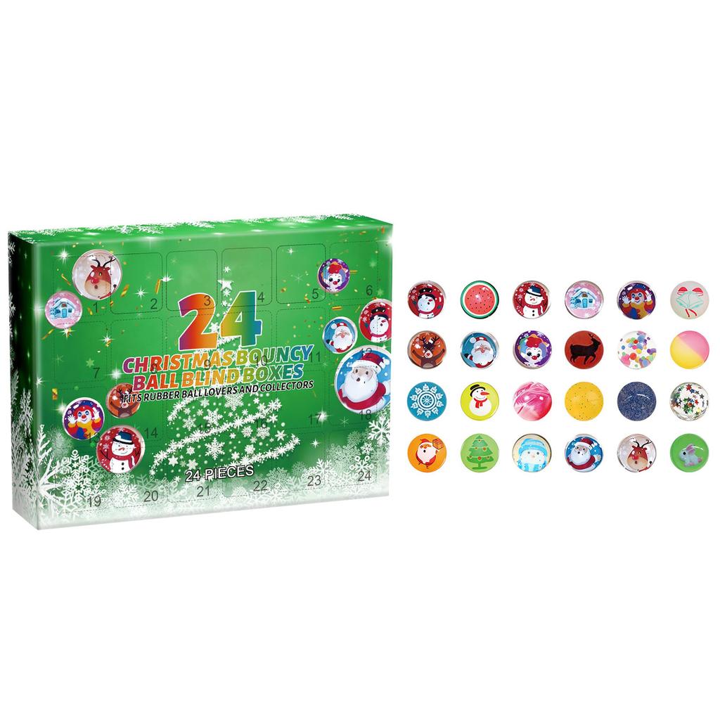 24 Christmas Bouncy Ball Blind Boxes As Holiday Gifts Are Suitable For Game Enthusiasts, Adults And Children.