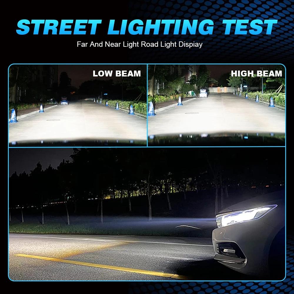 2.5 Inch Bi Led Projector Lens Led Light H4 H7 9005 9006 Car Headlight Bulb High Low Beam 6000K 100W 40000LM Turbo Tuning,2pcs.