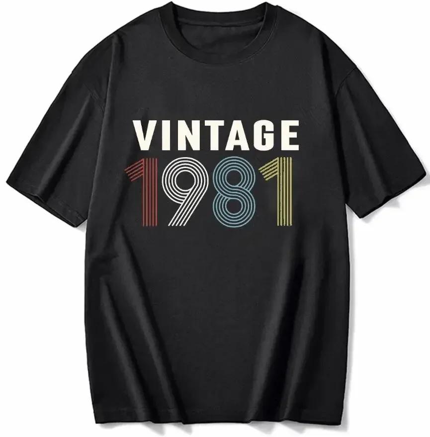 cotton 100% Men's And Women's Birthday Short Sleeve T-Shirt Digital Print 1960-1999 Pattern Congratulating Letter Tee Birthday