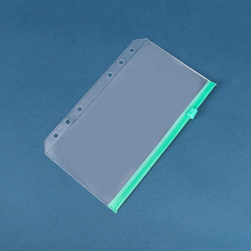 10pcs A6 6-Hole Binder Pockets Waterproof PVC Cash Budget Envelopes Zipper Binder Pouches for Notebook Planner Journey Binders