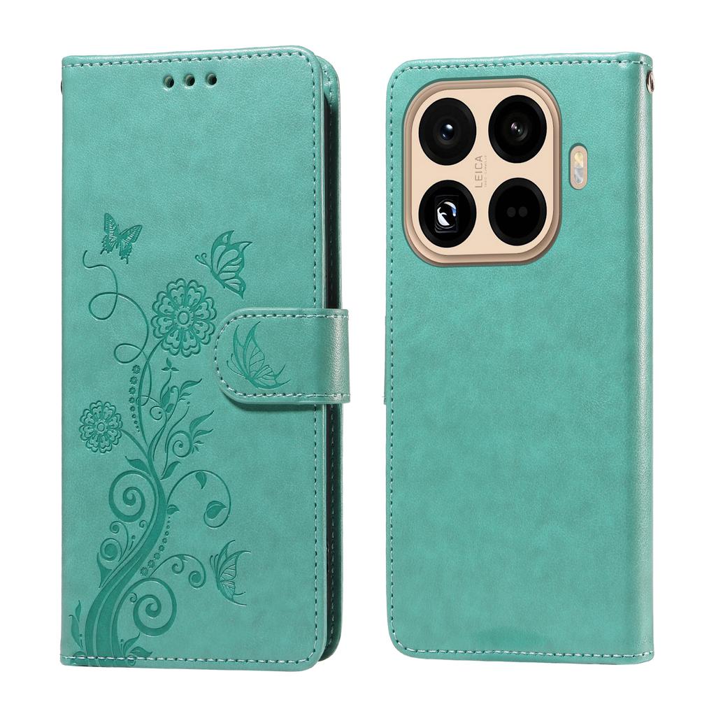 For Xiaomi 15T Pro Leather Case Butterfly Floral Imprint Wallet Stand Cover