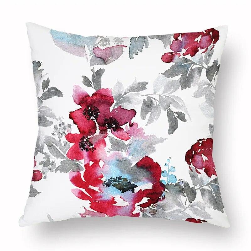 Spring Watercolor Floral Pillowcase Pink Rose Decorative  Sofa Living Room Bed  Home
