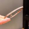 Minimalist Rose Gold Copper Bracelet With Embedded Diamonds For Fashion And Office Wear
