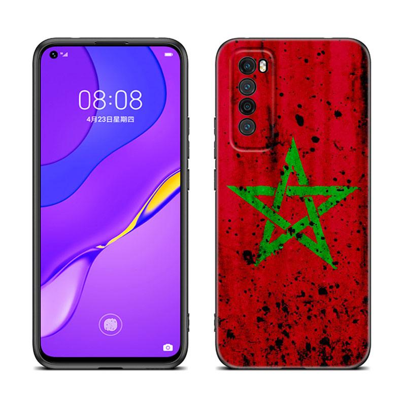 

Чехол для телефона из черного силикона с флагом Марокко для Huawei Nova 11 12 Ultra 9 10 SE Pro 11E 11i 12i Y70 Plus Y60 Y61 Y71 Y72 Y90 Y91 Huawei Nova 12