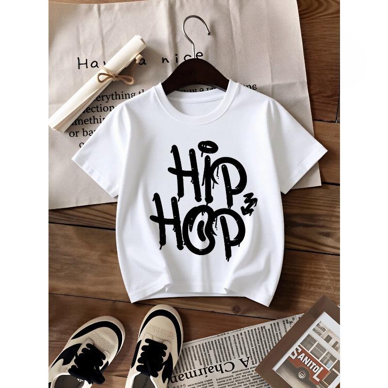 Europäische Größen Jungen T-Shirt Druck Design Kunst, Ideal für Outdoor-Aktivitäten, Weiches Gestricktes Oberteil, Bequem Und Atmungsaktiv, Geeignet für den Sommer