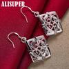 925 Sterling Silver Square Geometric Drop Earring Jewelry