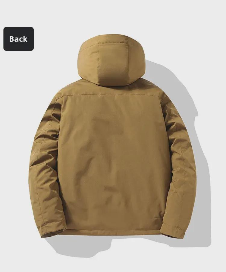 Upgraded J91 Men's Graphene Cotton Hooded Jacket: Trendy, Windproof, Waterproof, Thickened Design for Couples.