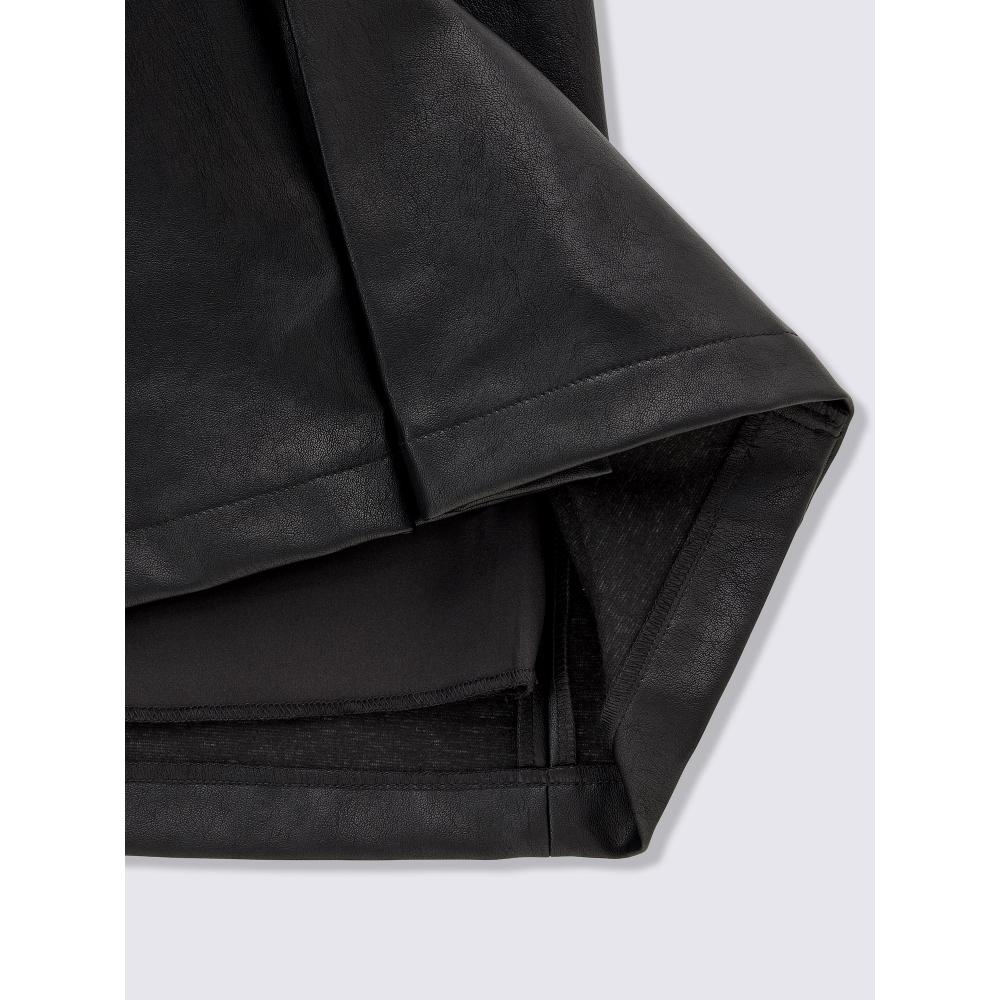 Gu By Uniqlo Box Pleated Skirt  Faux Leather  Mn