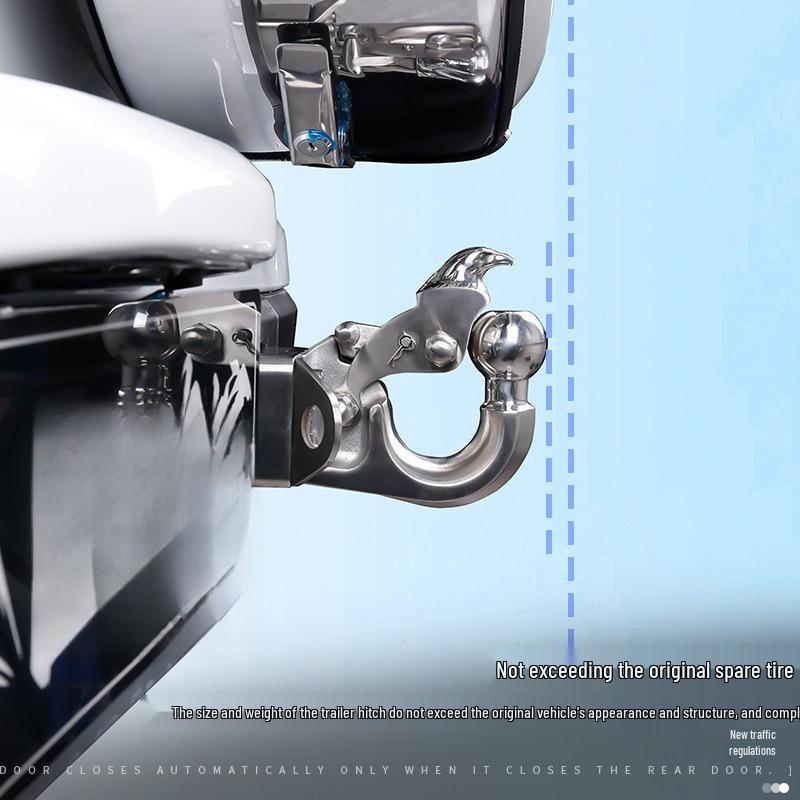 Shunyi Haval Modified Trailer Hitch Rear Stainless Steel 2nd Gen Ruffian Tiger Head Arm Hook Accessories