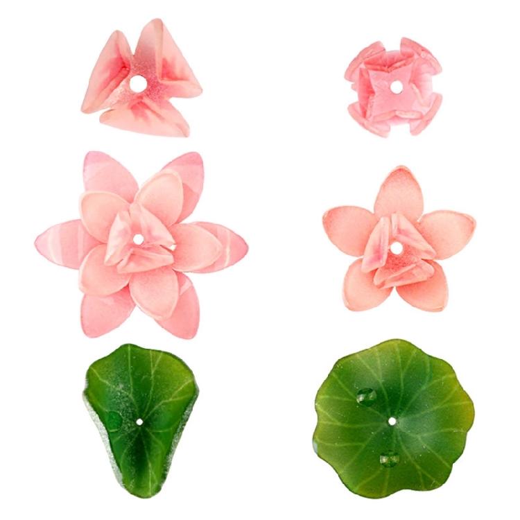 5 Stück Harzblumen-/Blattverzierungen Schmuckherstellung Zubehör Haaraccessoires Kits