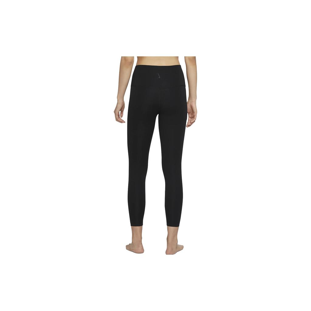 Nike Yoga Solid Logo High-Waisted Slim Fit Seven-Quarter Sports Pants Women Bottoms Black CU5294-010