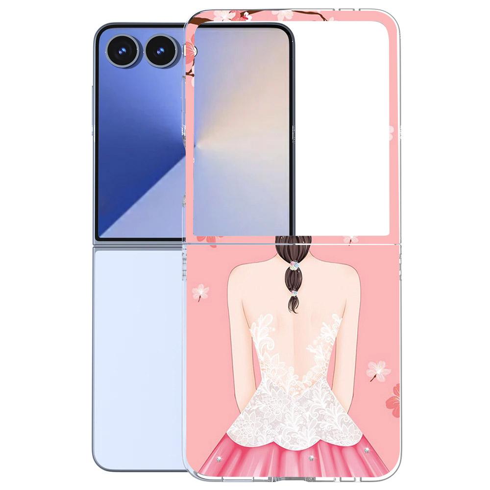 Für Samsung Galaxy Z Flip 7 6 5 4 3 Hülle Mode Malerei Hart-PC Transparente Abdeckung Für Galaxy Z Flip7 Faltbare Hüllen Funda Coque