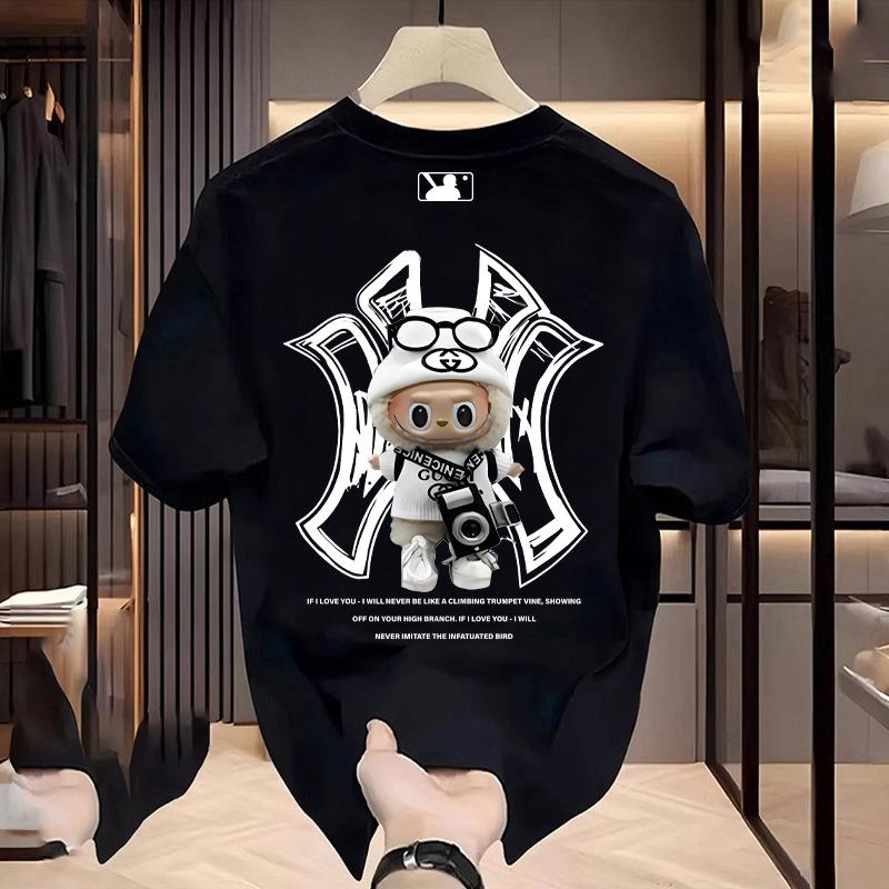 

Men s Heavyweight Cotton Short-sleeved T-shirt Casual Short-sleeved Bottoming Shirt S