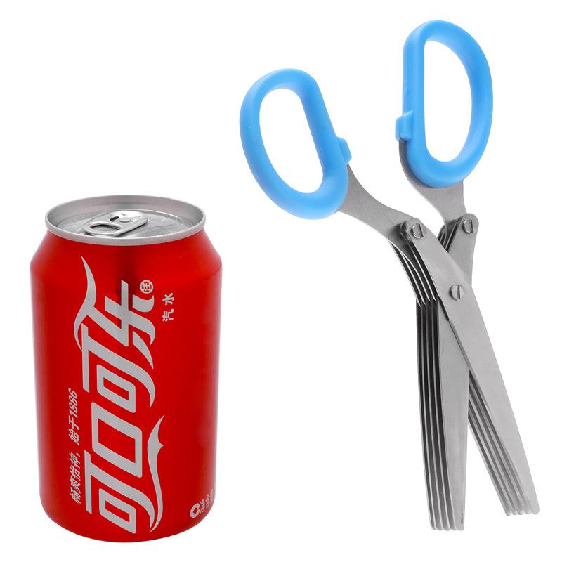 Kitchen Crushing Chopped Green Onion Multi-functional Stainless Steel Five-layer Crushing Scissors