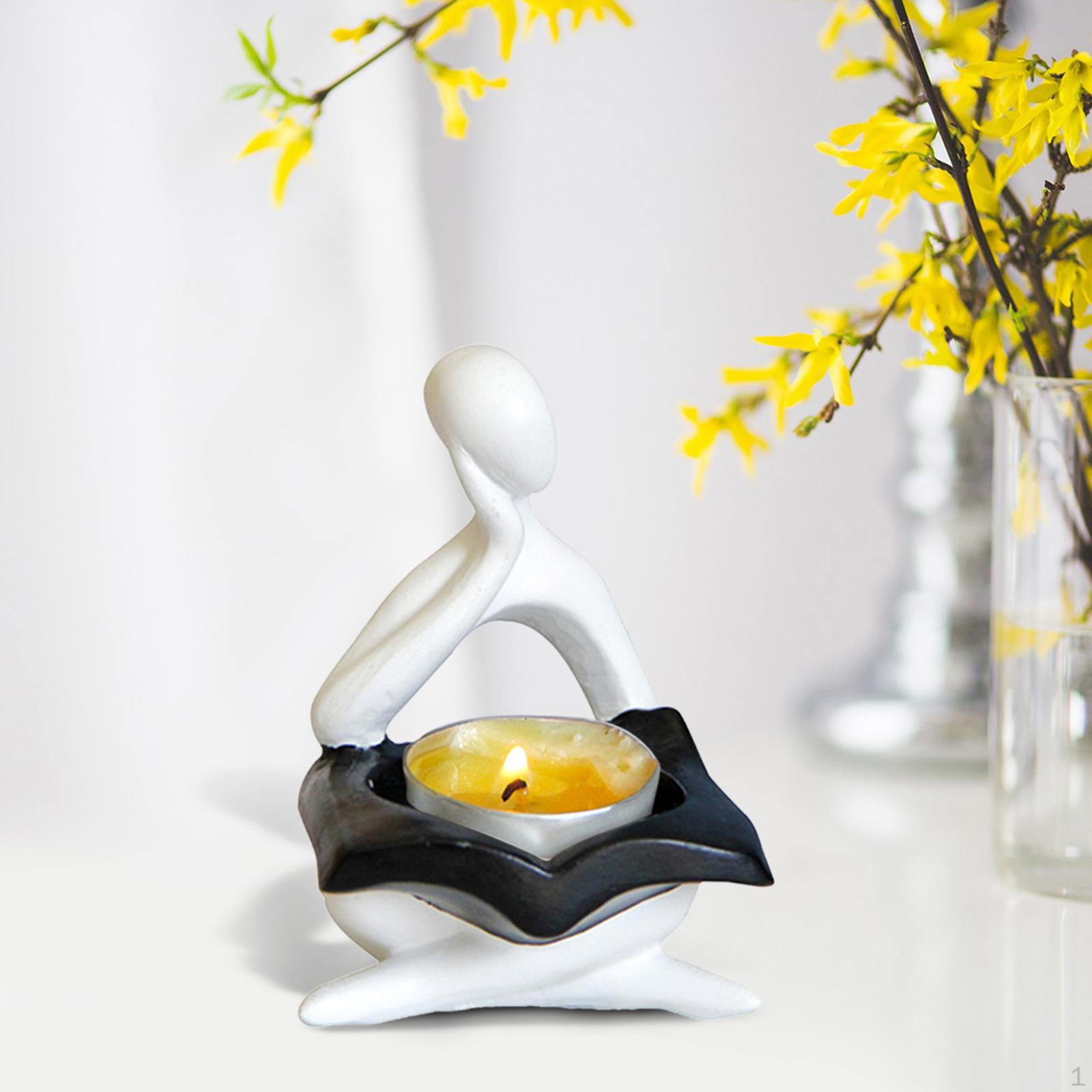 

Подсвечник Статуя Мыслителя Абстрактная Фигурка Подсвечник для Украшения Орнамент White Thinker