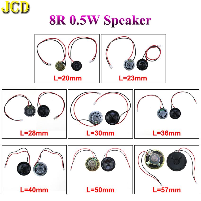 1X 8 Ohm 8R 0.5W Mini Ultra-thin Horn Speaker Diameter 20mm 23mm 28mm 30mm 36mm 40mm 50mm 57mm Loudspeaker W/ P2.0 Termina Wire