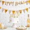 34 Pcs Happy Birthday Cake Toppers Decorations Birthday Candles for Men Women with 12 Long Thin Candles 10 Number Candl