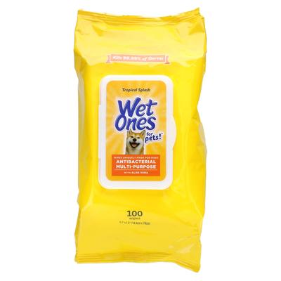 For Pets!, Antibacterial Multipurpose Wipes, For Dogs, Tropical Splash, 100 Count
