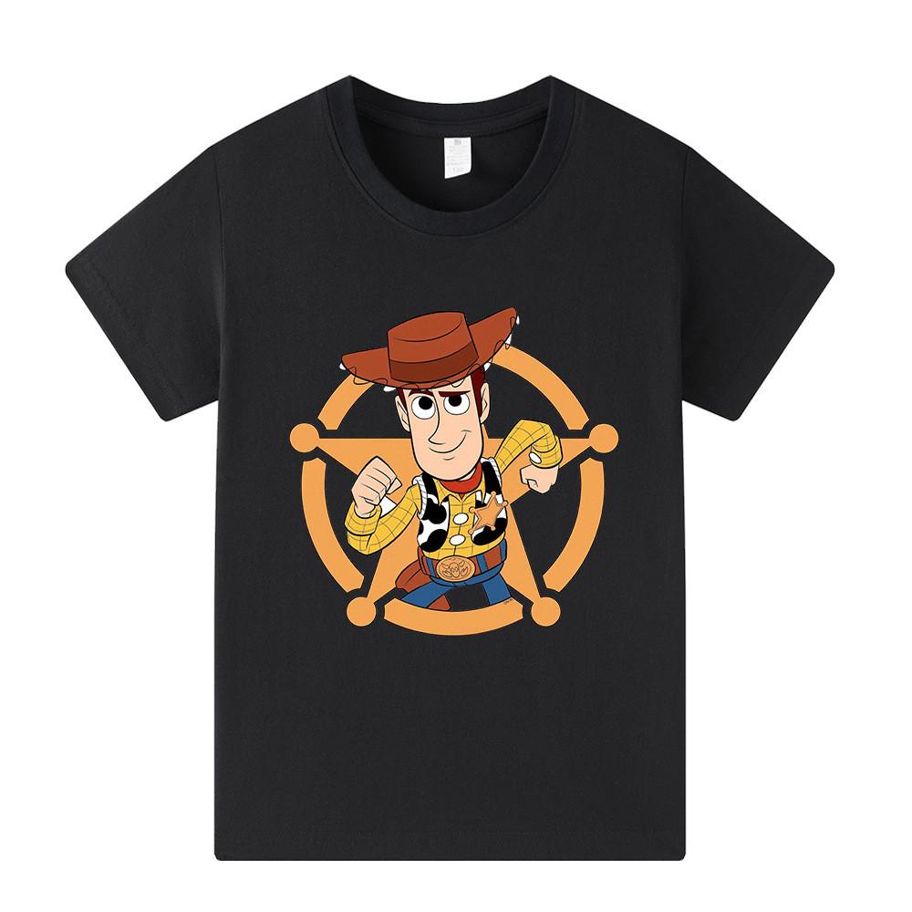 A1457  Kids Boys Girls Woody Print Short Sleeves T-shirt Top 100cm