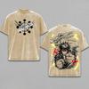 Fushiguro Megumi Mahoraga Print T-shirt Anime Jujutsu Kaisen Clothing Men Women Tshirts Retro Washed T Shirt Harajuku Cotton Top