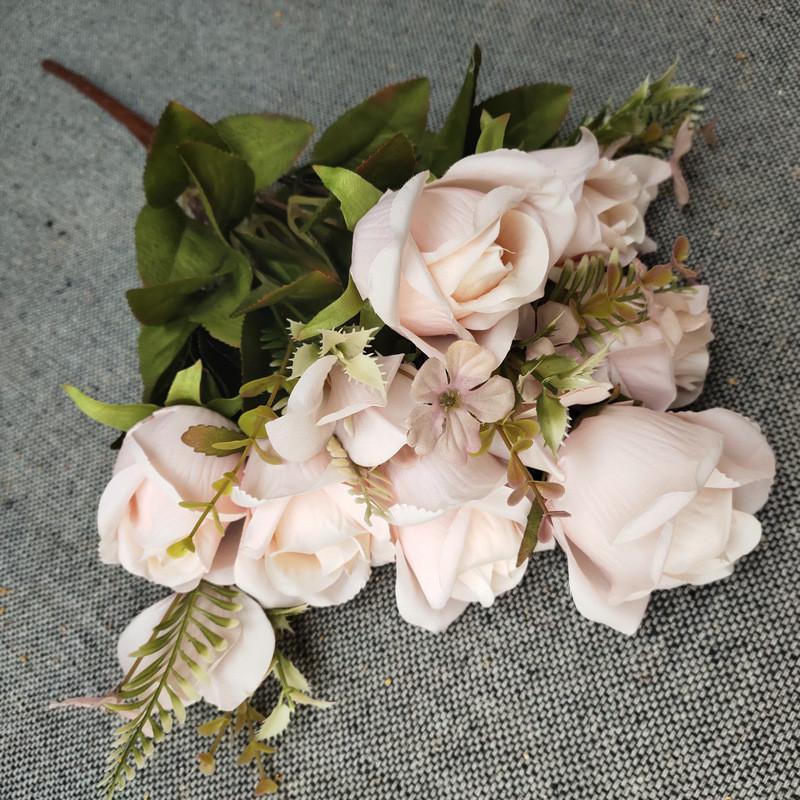 Silk Polish Artificial Rose Buds For Diy Wedding Decoration Props Photography