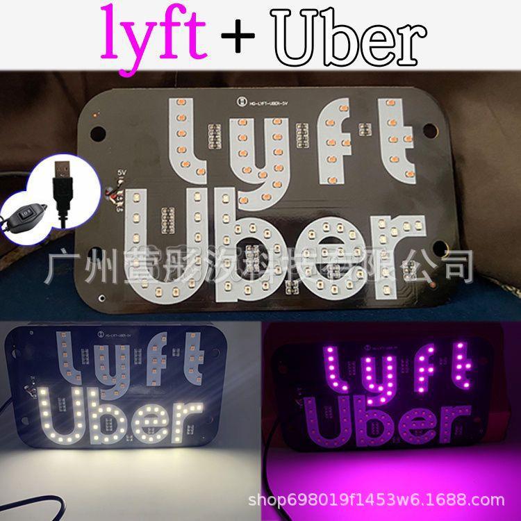 TAXI UBER LED Car Sign Light USB Powered Glowing Taxi Indicator Lamp Rideshare Driver Windshield Decor