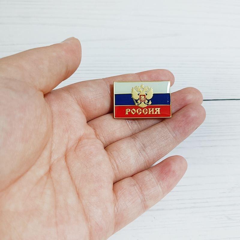 Enameled Colorful Russia National Flag Brooches Men Women Coat Suit Pin Hat Backpack Bag Badge