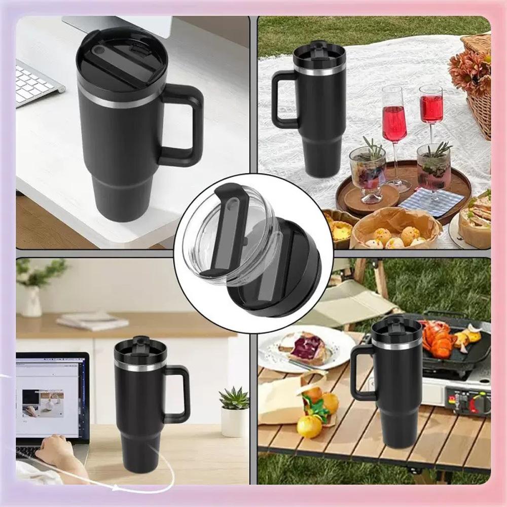 Sealing Splash Spill Proof Replacement Lids for Stanley 40 Oz Tumbler with Handle Cap Quencher H2.0 40oz Mug Cup Accessories