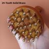 29 Teeth Solid Brass Meridian Brush Handcrafted Wooden Handle Multipurpose Massage Tool For Beauty