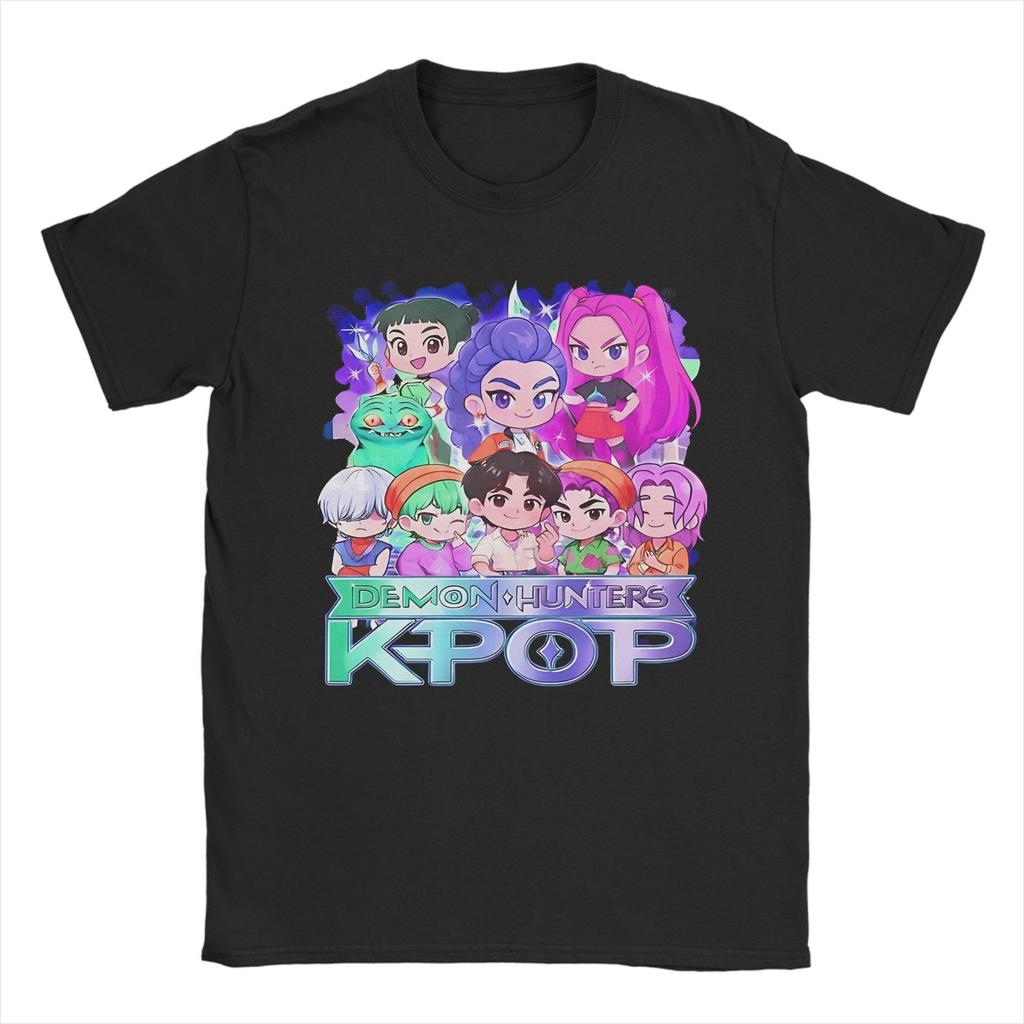 Summer Round Neck 3D Demon Hunter Printed Top Fashionable Casual Short Sleeved Children's Boy and Girl Kids Unisex T-shirts