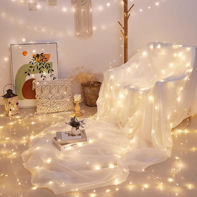 Starry LED Copper Wire String Lights, Colorful & Waterproof with 520 Small Bulbs