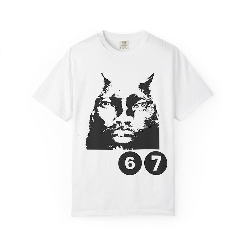 

67 T-Shirt, Streetwear fit, Meme Funny Cat Graphic T-Shirt, Cool Cat Tee, Unisex Cotton, Unique Brainrot Genz - Men s Summer ... S