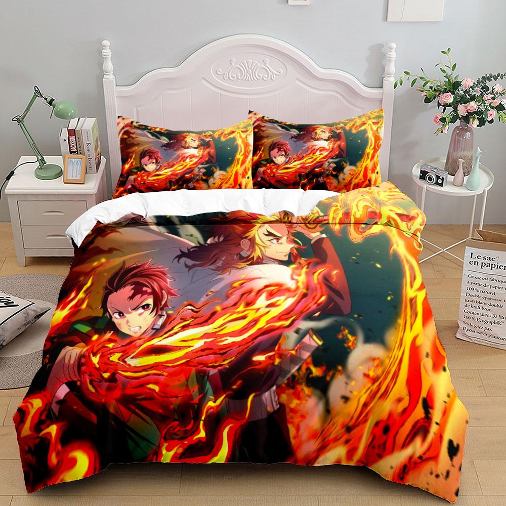 Inosuke Boys Duvet Cover Set EU Single Double King US Twin Full Queen Size slayer Bedclothes