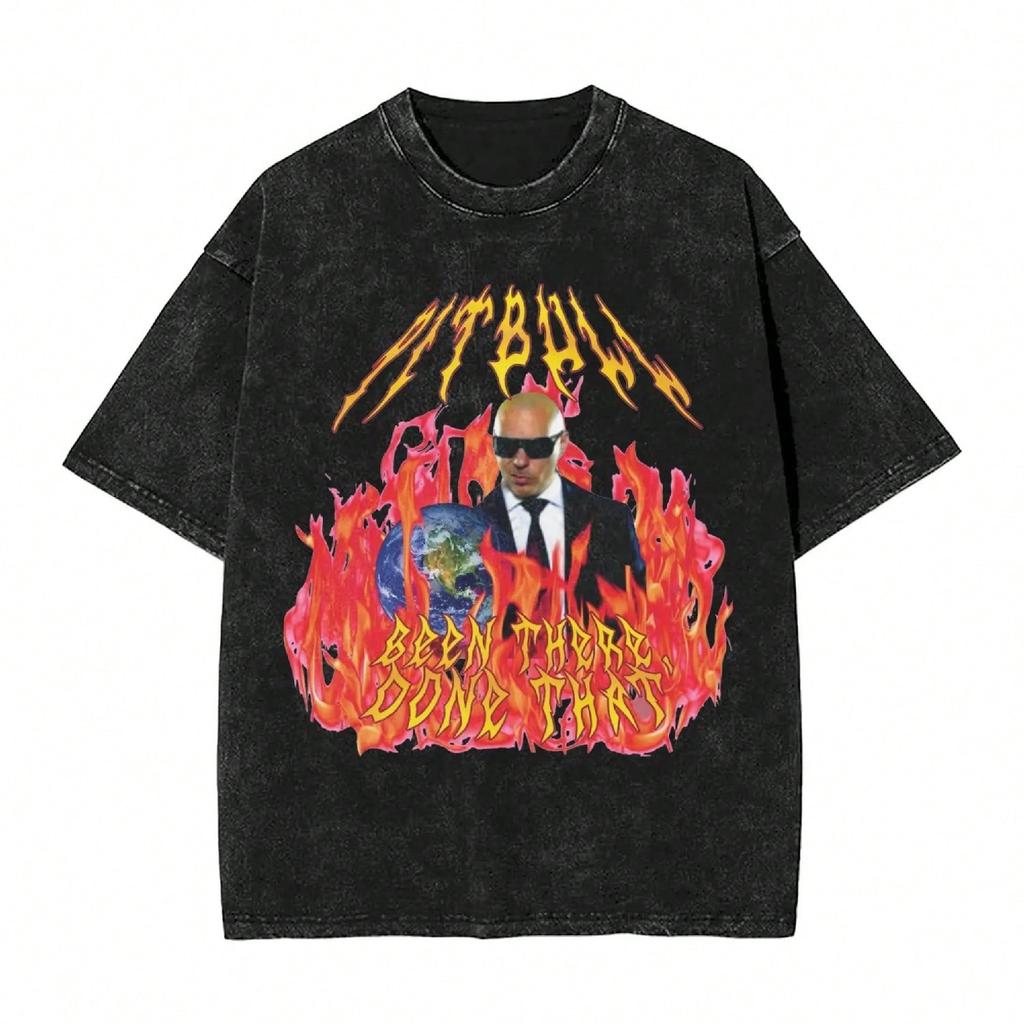 T-shirt Daddys Girl Pitbull Mr Worldwide Estate Streetwear T-shirt Moda Casual T-shirt da Uomo Maniche Corte Magliette Stampate4