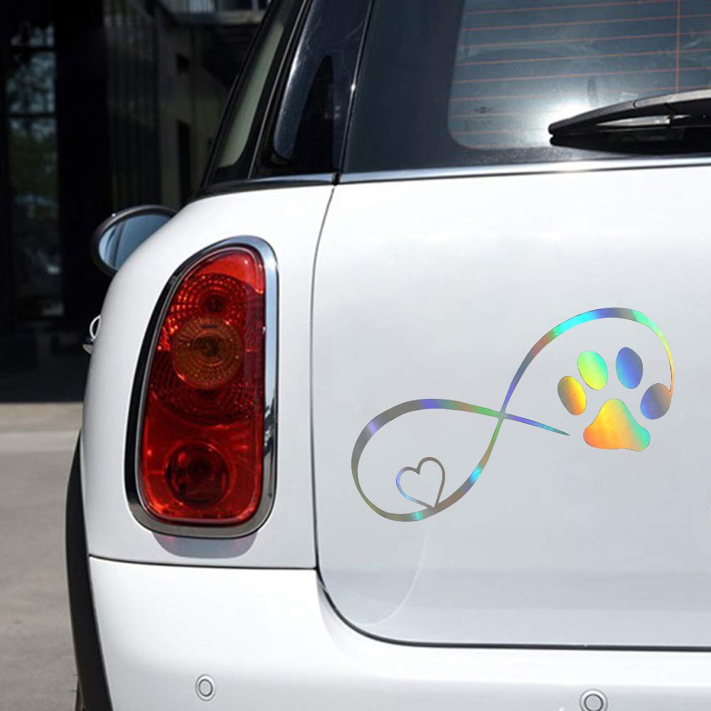 Honelife Cute Car Sticker Funnny Cat Paw Print Dog Paw Print Creative Footprint Sticker Window Decoration