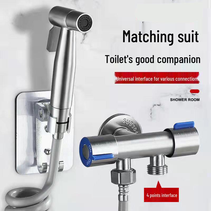 304 Steel Bathroom Toilet Sprayer Set with Faucet Nozzle