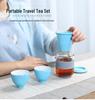 Portable Heat-Resistant Glass Teapot Set with Ceramic Quick Cup and Travel Bag – Ideal for Festivals or Business Gifts
