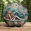 MermaidElegance Waterproof Metal Wall Art UV Printed Home Decor Rustproof Sign