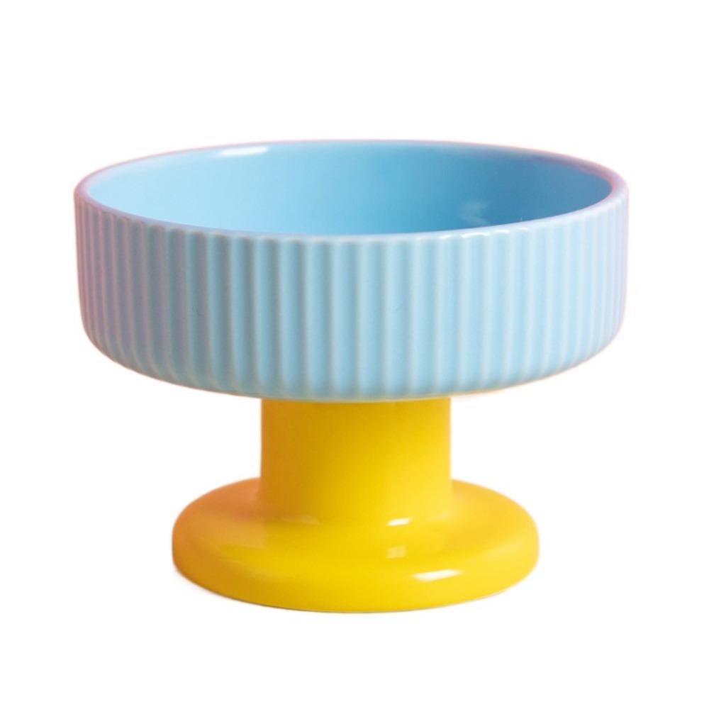 Cute Pet High Footed Cup Bowl Creative Pet Drinking Feeder Anti Knock Cat Bowl Neck Protection