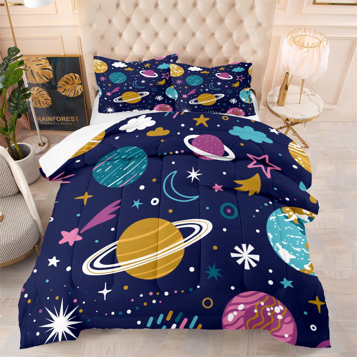 

Planet Series Quilted Comforter Set - 3 Piece Bedding Set 140*200cm