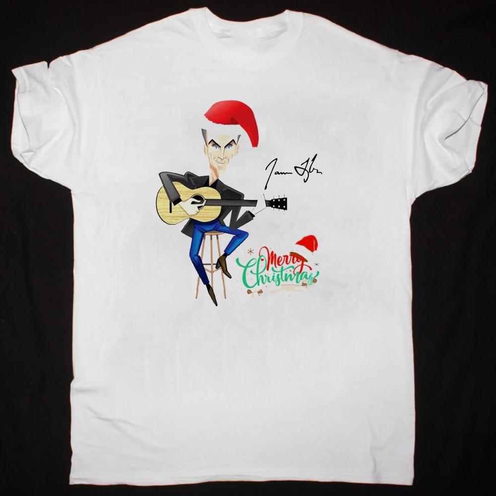 

James Taylor Merry Christmas White T-Shirt Cotton Unisex S-5XL Unisex T-Shirt M