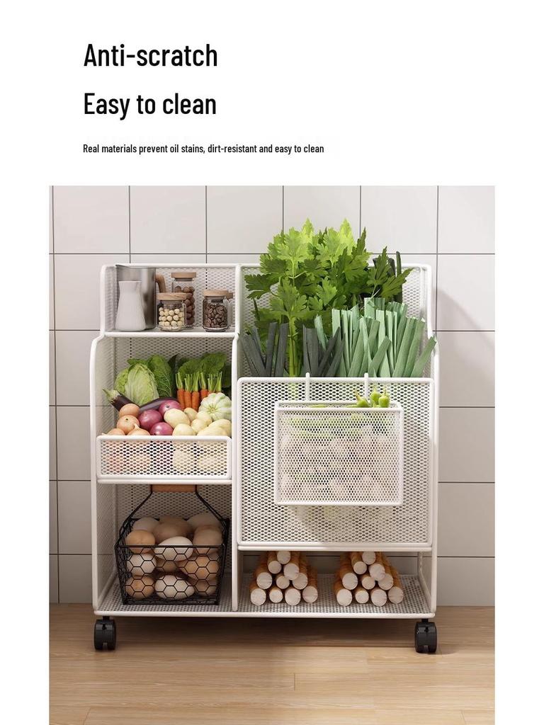 Multi-functional Kitchen Storage Rack: Multi-layer Basket for Fruits, Vegetables, Onions, Ginger, and Garlic