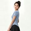 Small friendly yoga T-shirt women's V-neck waist short thin quick-drying breathable sports fitness clothes top